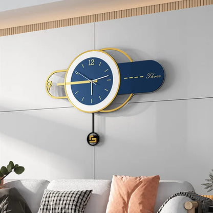 Modern Stylish Geometric Acrylic Oversized Wall Clock with Dynamic Pendulum