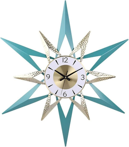 Wall Clock 3D Mid-Century Starburst Design