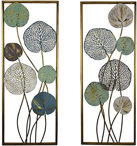 Lotus Leaf with Frame Pendant for Indoor and Outdoor Wall Decoration 2 Pcs