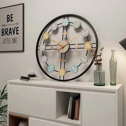 Modern Circular Metal Wall Clock For Home Decor