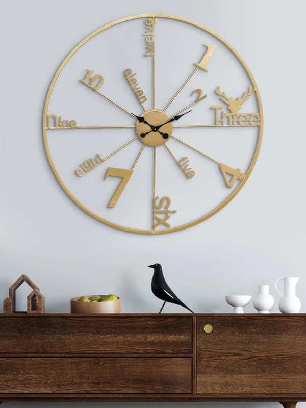 Modern Circular Metal Wall Clock For Home Decor