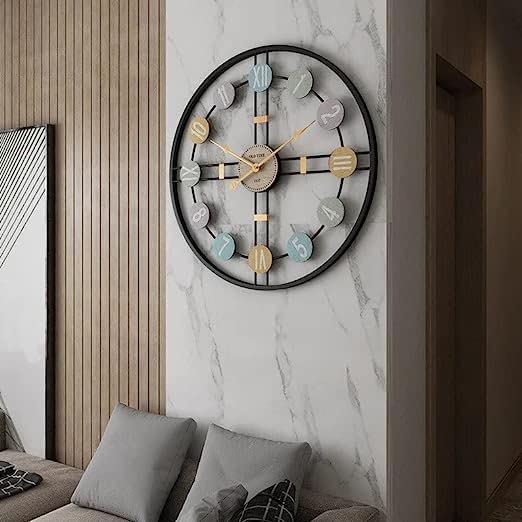 Modern Circular Metal Wall Clock For Home Decor