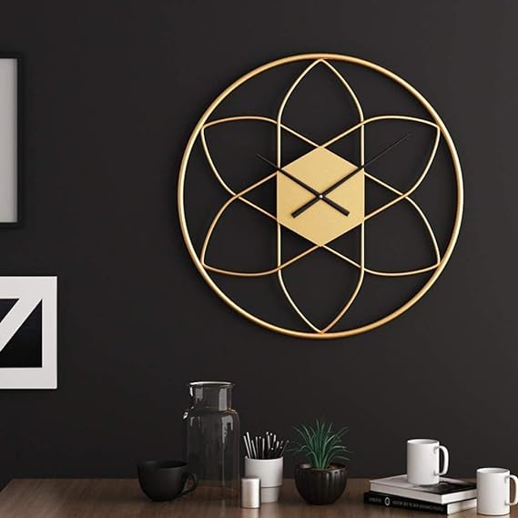 Metallic Wall Clock Art Decor | Modern Circular Metal Wall Clock For Home Decor