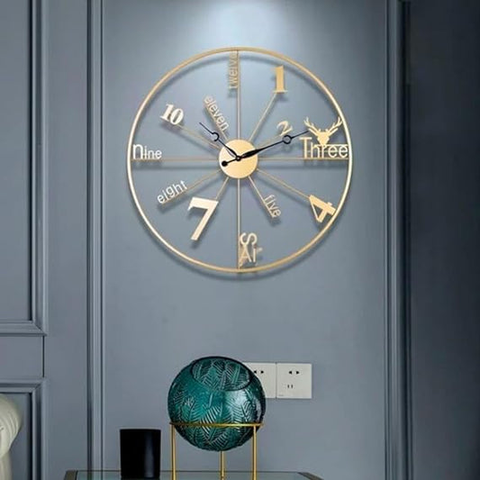 Modern Circular Metal Wall Clock For Home Decor