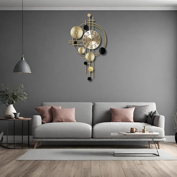 Metal Hanging Wall Art Clock