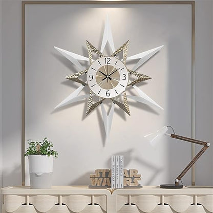 Wall Clock 3D Mid-Century Starburst Design