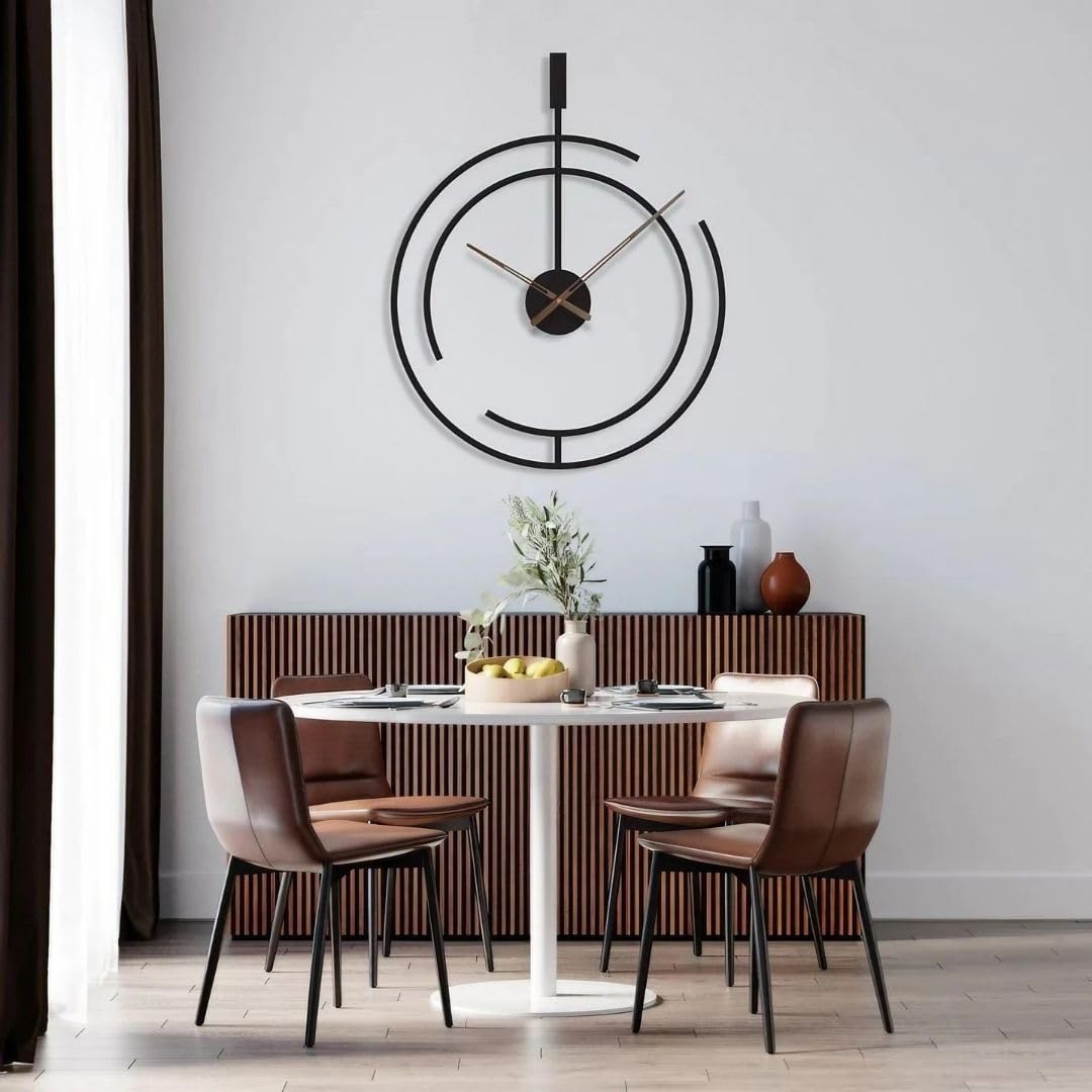 Modern Circular Metal Wall Clock For Home Decor