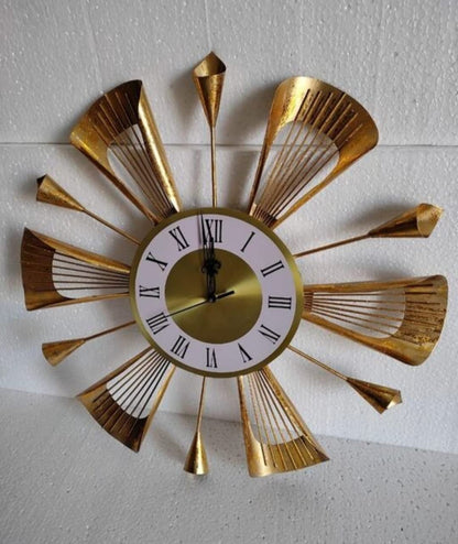 Metal Gold Analog Wall Clock