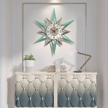 Wall Clock 3D Mid-Century Starburst Design