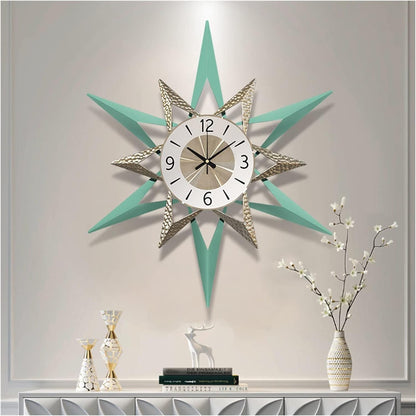 Wall Clock 3D Mid-Century Starburst Design