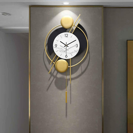 White & Black  Abstract Shaped Wall Clock