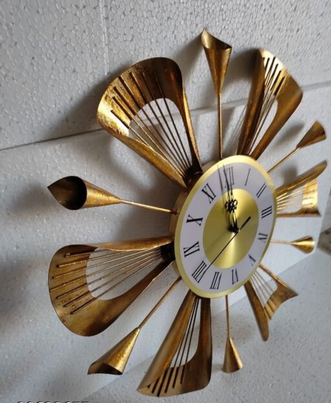 Metal Gold Analog Wall Clock