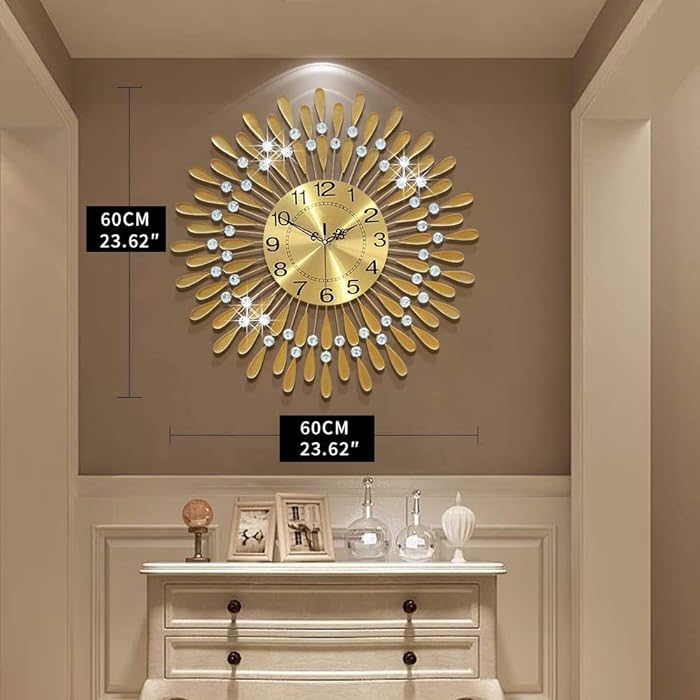 Diamonds Metallic Wall Clock Gold