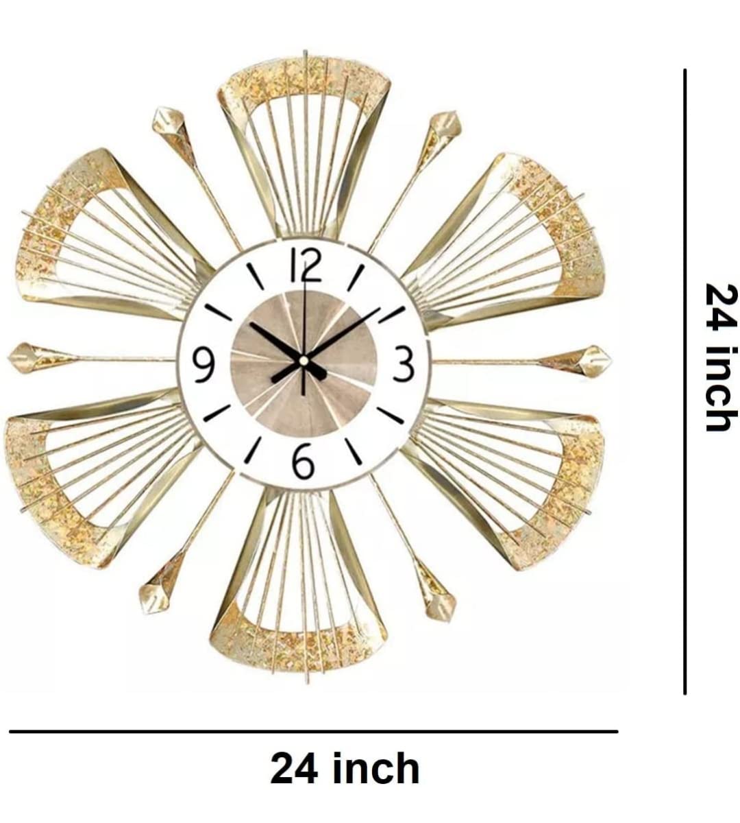 Metal Gold Analog Wall Clock