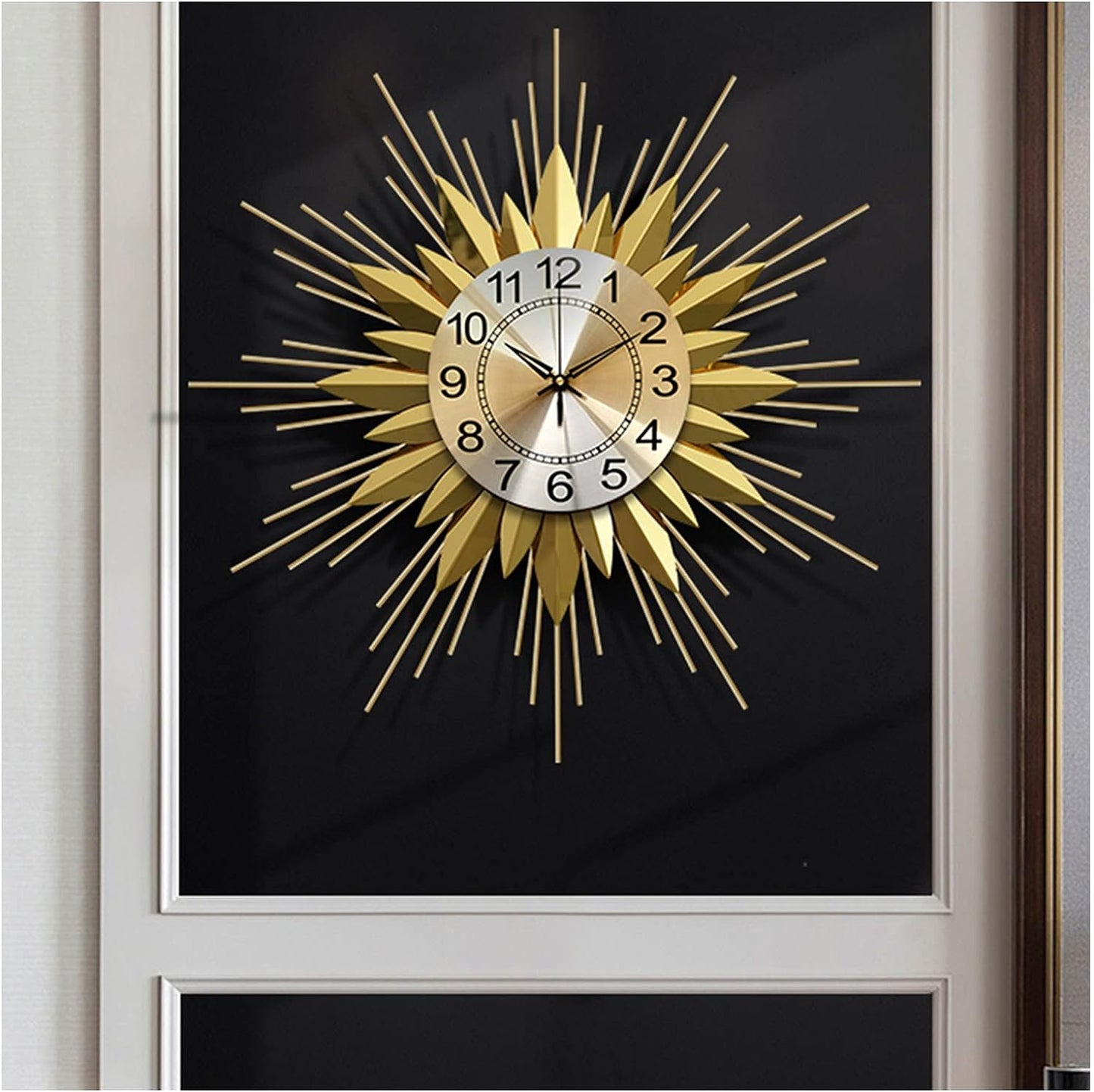 Modern Metal Wall Clock 3D Sunburst Wall Clocks