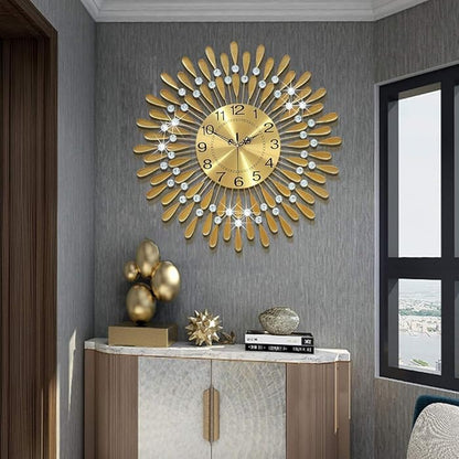 Diamonds Metallic Wall Clock Gold