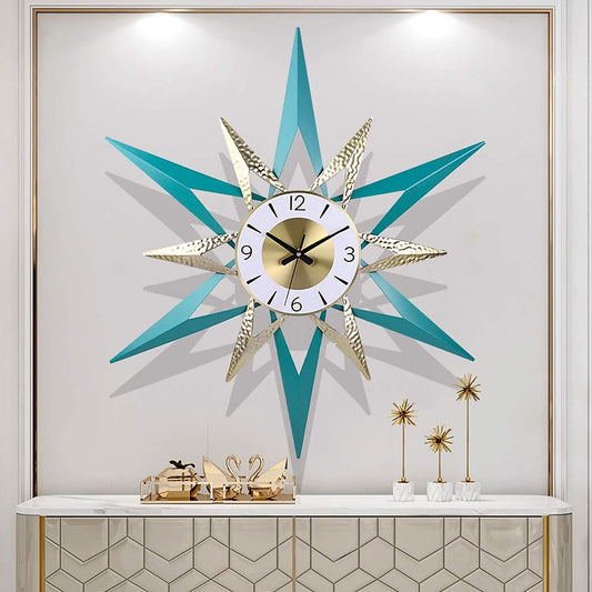 Wall Clock 3D Mid-Century Starburst Design