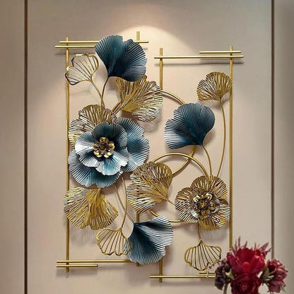 Floral Wall Art | Metallic Flower and Petal Frame Wall Art