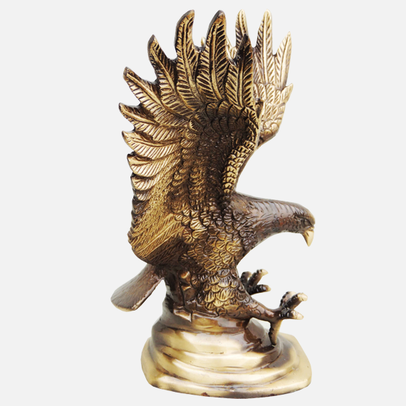 Brass Antique Eagle Statue | Antique Polished Brass Eagle Statue