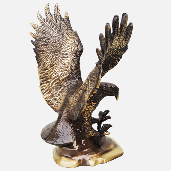 Brass Antique Eagle Statue | Antique Polished Brass Eagle Statue