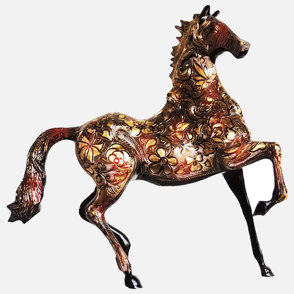 Brass Antique Horse Statue | Antique Polished Brass Horse Statue