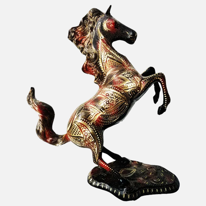 Brass Antique Jumping Horse Statue