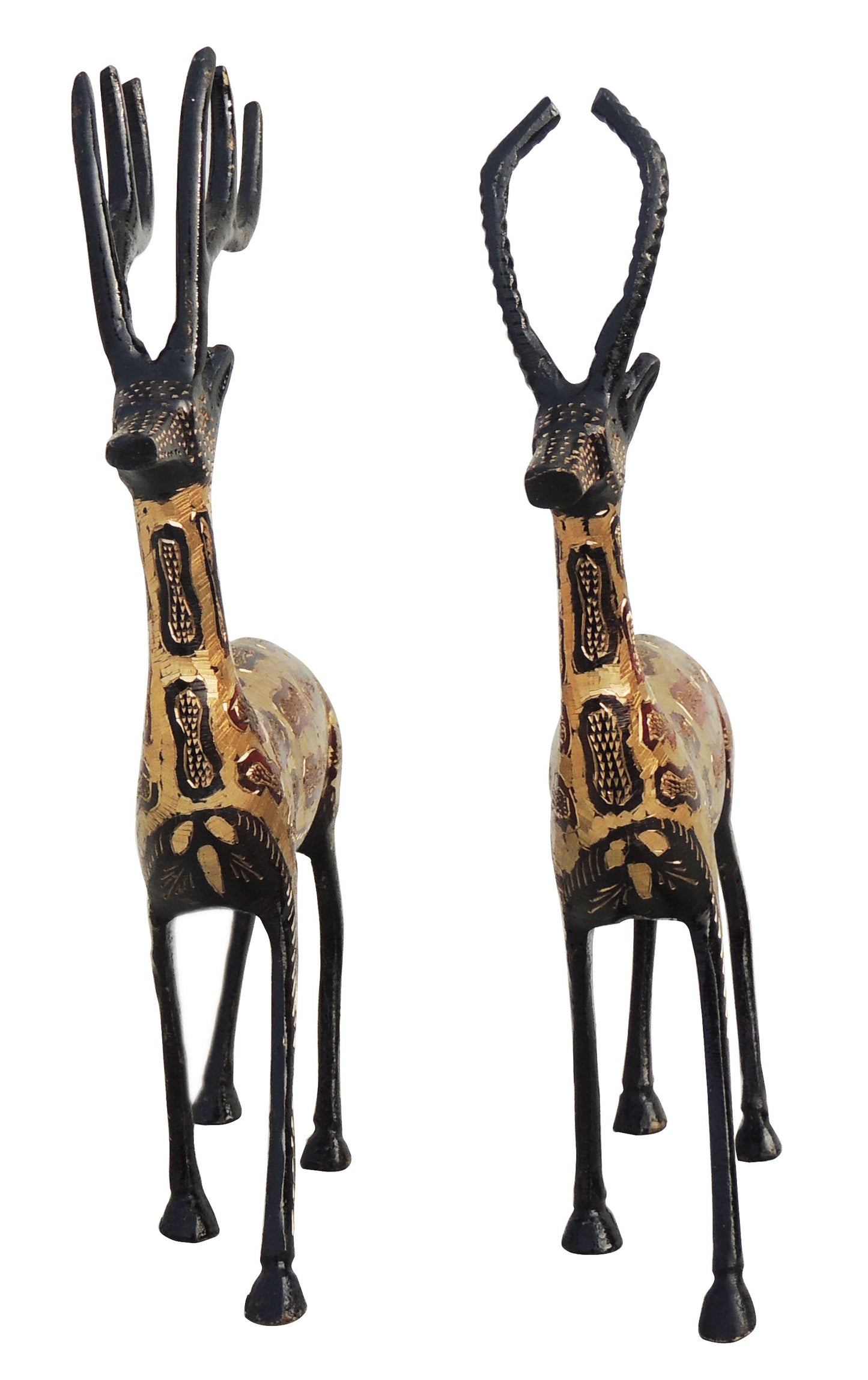 Pair of Beautiful Deer Figurines in Brass