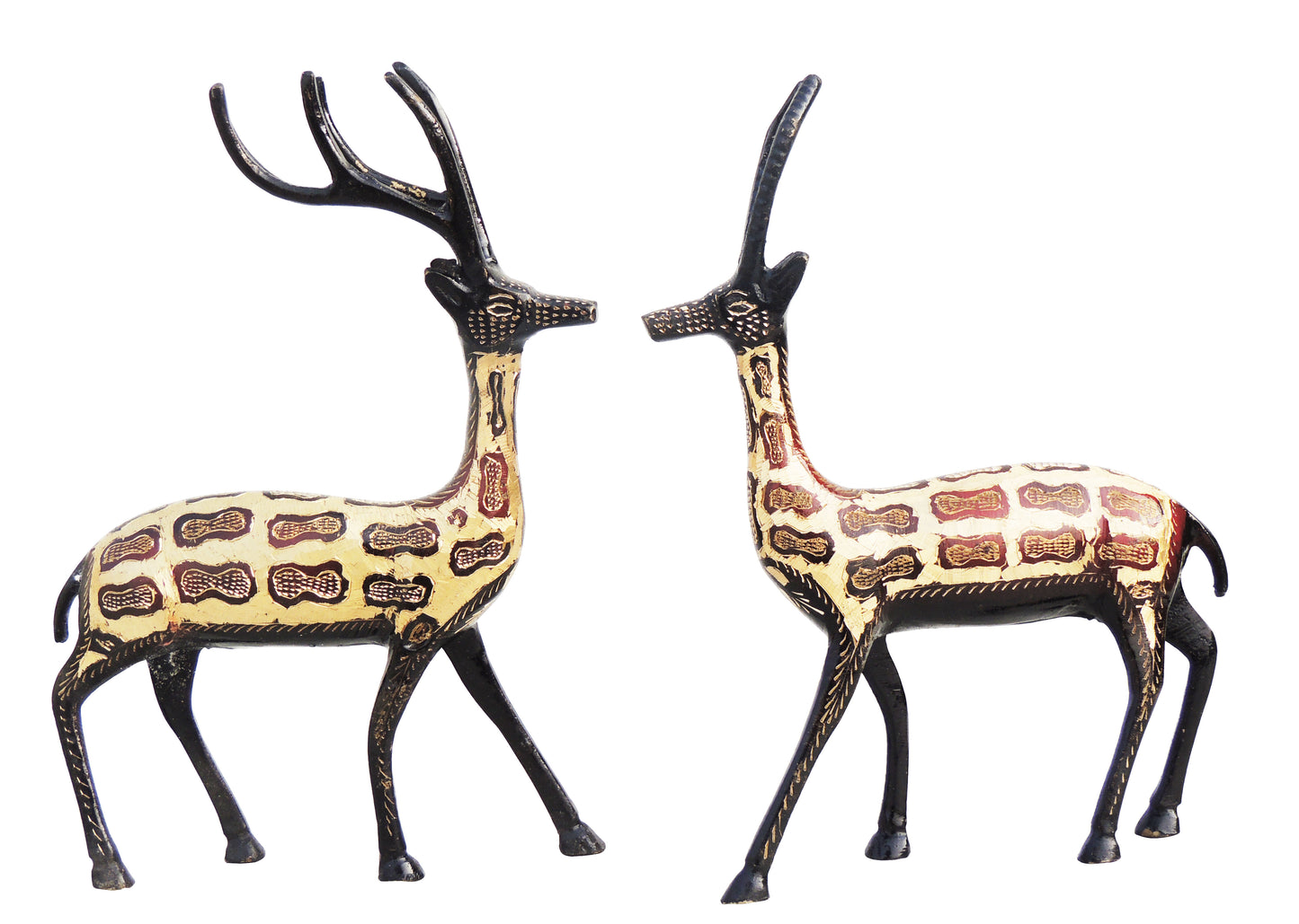 Pair of Beautiful Deer Figurines in Brass