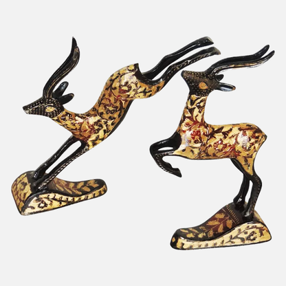 Pair of Beautiful Deer Figurines in Brass