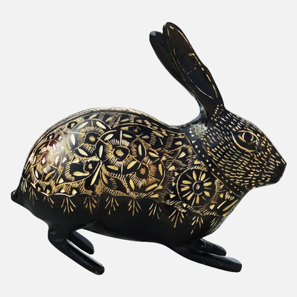 Antique Polished Brass Rabbit Statue