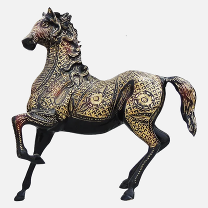 Brass Antique Horse Statue | Antique Polished Brass Horse Statue