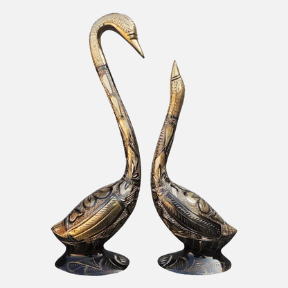 Brass Duck Pair Statue