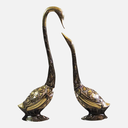 Brass Duck Pair Statue