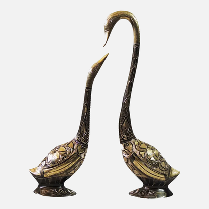 Brass Duck Pair Statue