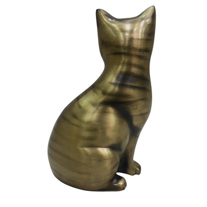 Brass Antique Cat Statue | Antique Polished Brass Cat Statue