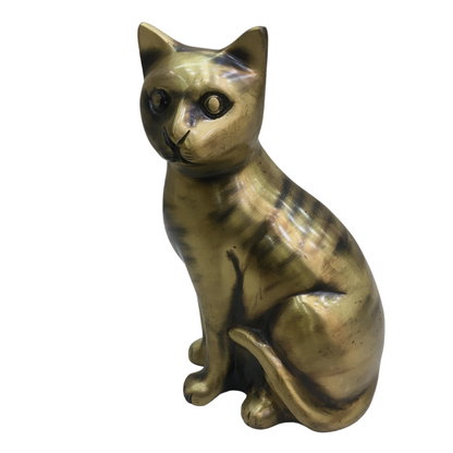 Brass Antique Cat Statue | Antique Polished Brass Cat Statue