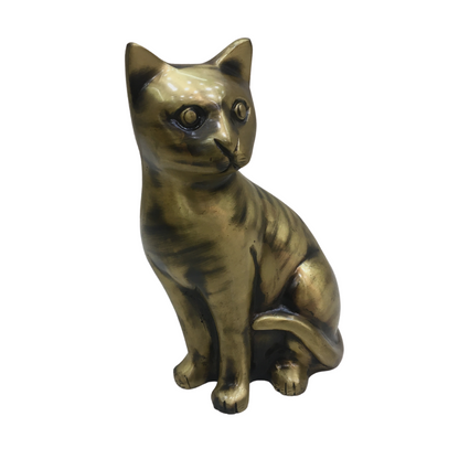 Brass Antique Cat Statue | Antique Polished Brass Cat Statue