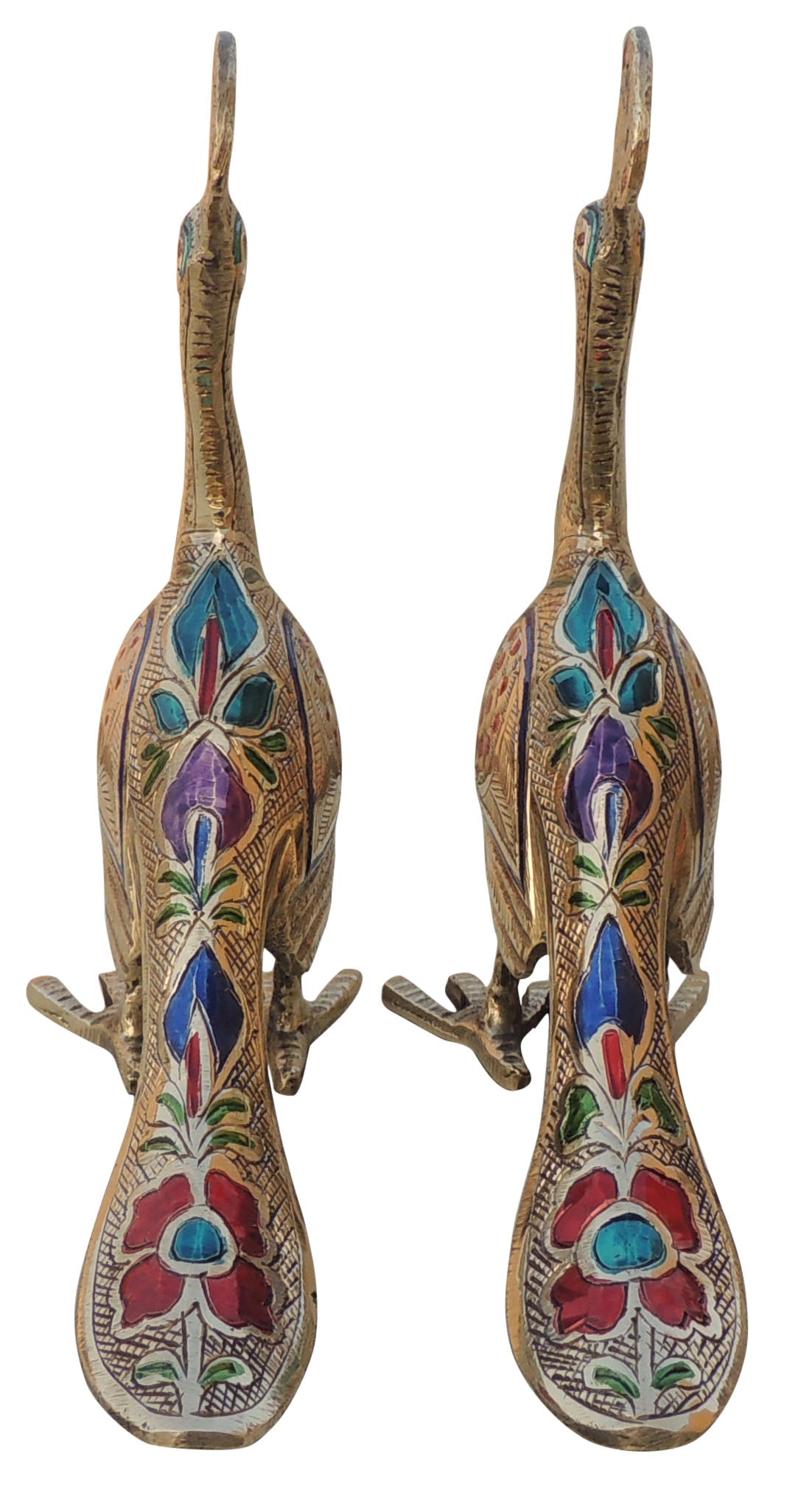 Pair of Beautiful Peacock Figurines in Brass