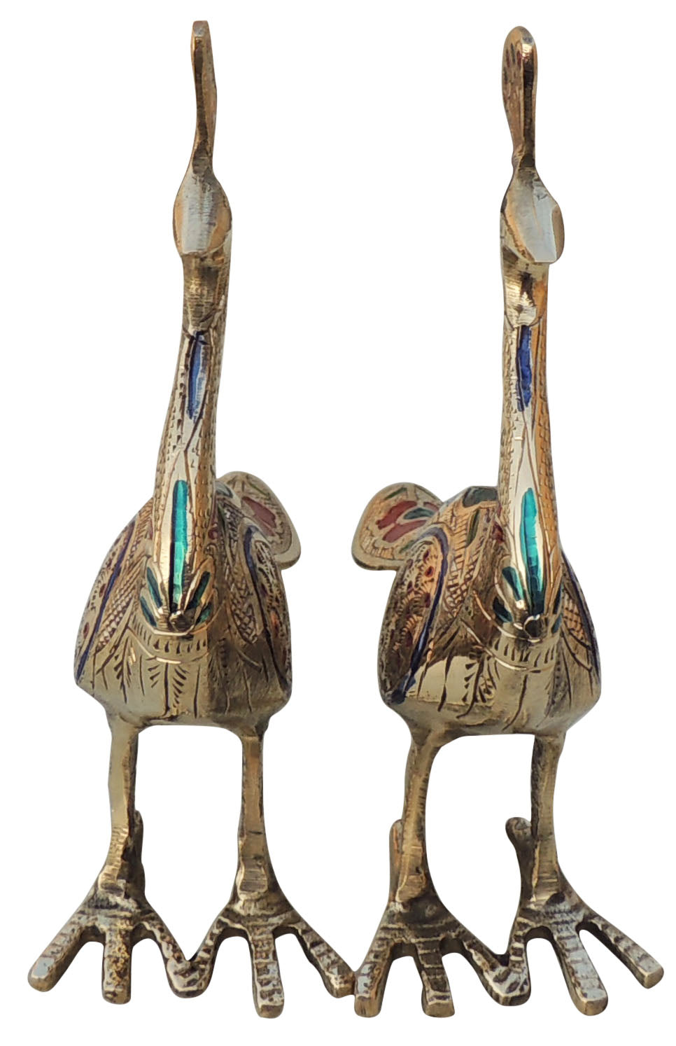 Pair of Beautiful Peacock Figurines in Brass