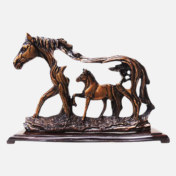 Brass Antique Horse Statue | Antique Polished Brass Horse Statue