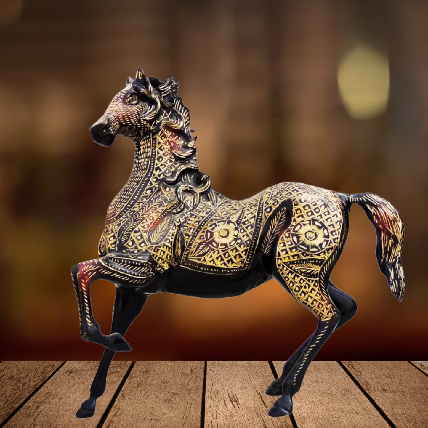 Brass Horse Statue | Brass Antique Horse Statue | Antique Polished Brass Horse Statue | Brass Decorative Horse | Brass Antique Horse Showpiece For Home Living Room | Vintage Brass Horse Figurine