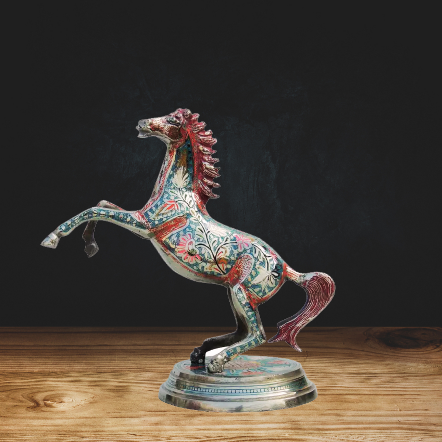 Brass Jumping Horse Statue | Brass Antique Jumping Horse Statue | Antique Polished Brass Jumping Horse Statue | Brass Decorative Jumping Horse | Brass Antique Jumping Horse Showpiece For Home Living Room | Vintage Brass Jumping Horse Figurine