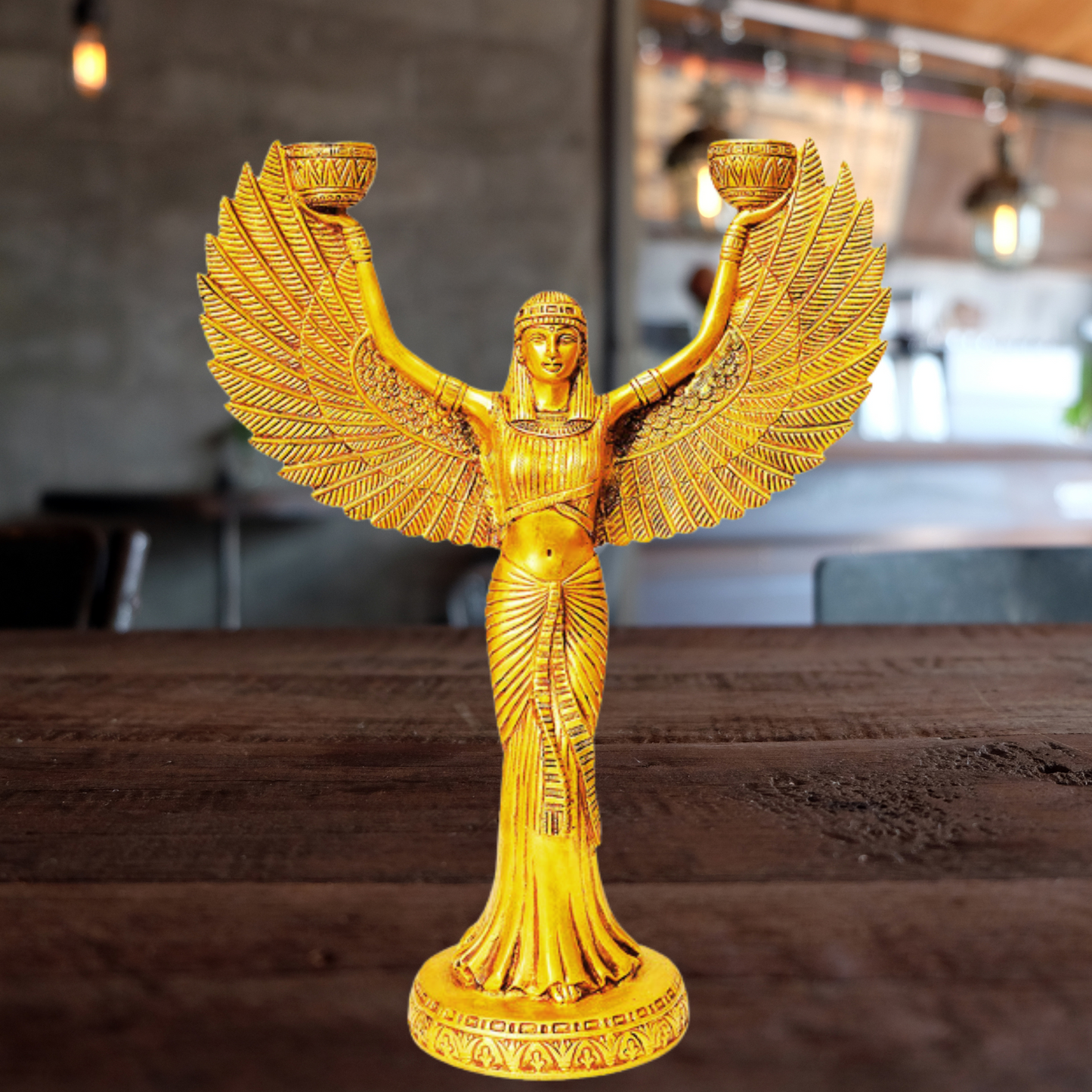 BRASS EGYPTIAN GODDESS ISIS With CANDLE HOLDER | Brass Egyptian Statue of Goddess ISIS with Candle Holder Goddess of Egypt | Brass Egyptian Godess Statue