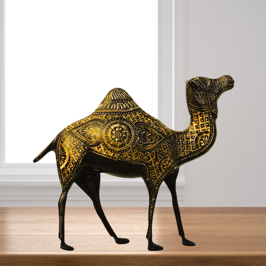 Brass Camel Statue | Brass Antique Camel Statue | Antique Polished Brass Camel Statue | Brass Decorative Camel | Brass Antique Camel Showpiece For Home Living Room | Vintage Brass Camel Figurine