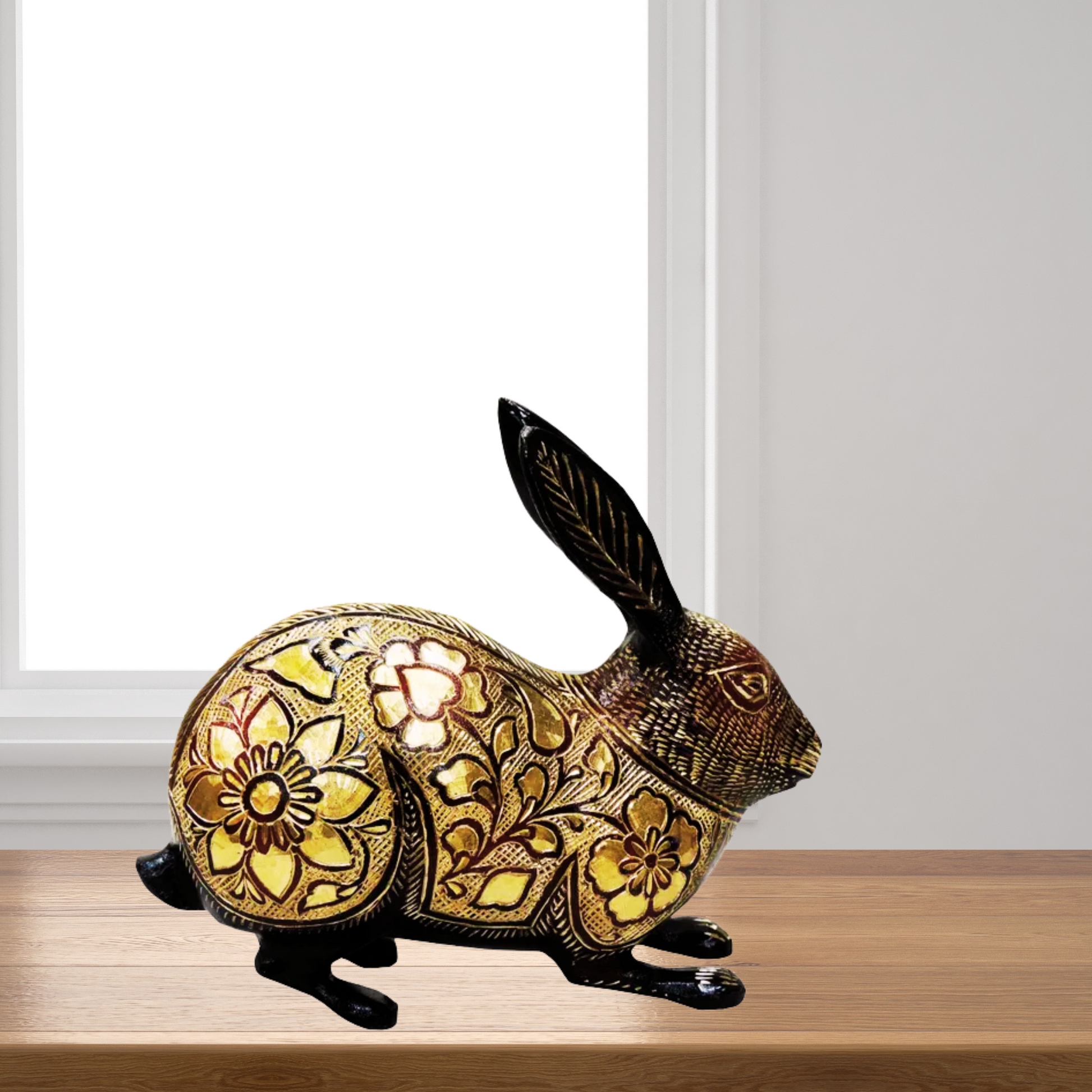 Brass Rabit Statue | Brass Antique Rabit Statue | Antique Polished Brass Rabit Statue | Brass Decorative Rabit | Brass Antique Rabit Showpiece For Home Living Room | Vintage Brass Rabit Figurine