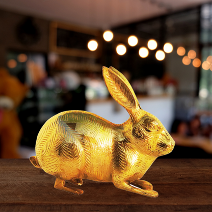 Brass Rabit Statue | Brass Antique Rabit Statue | Antique Polished Brass Rabit Statue | Brass Decorative Rabit | Brass Antique Rabit Showpiece For Home Living Room | Vintage Brass Rabit Figurine