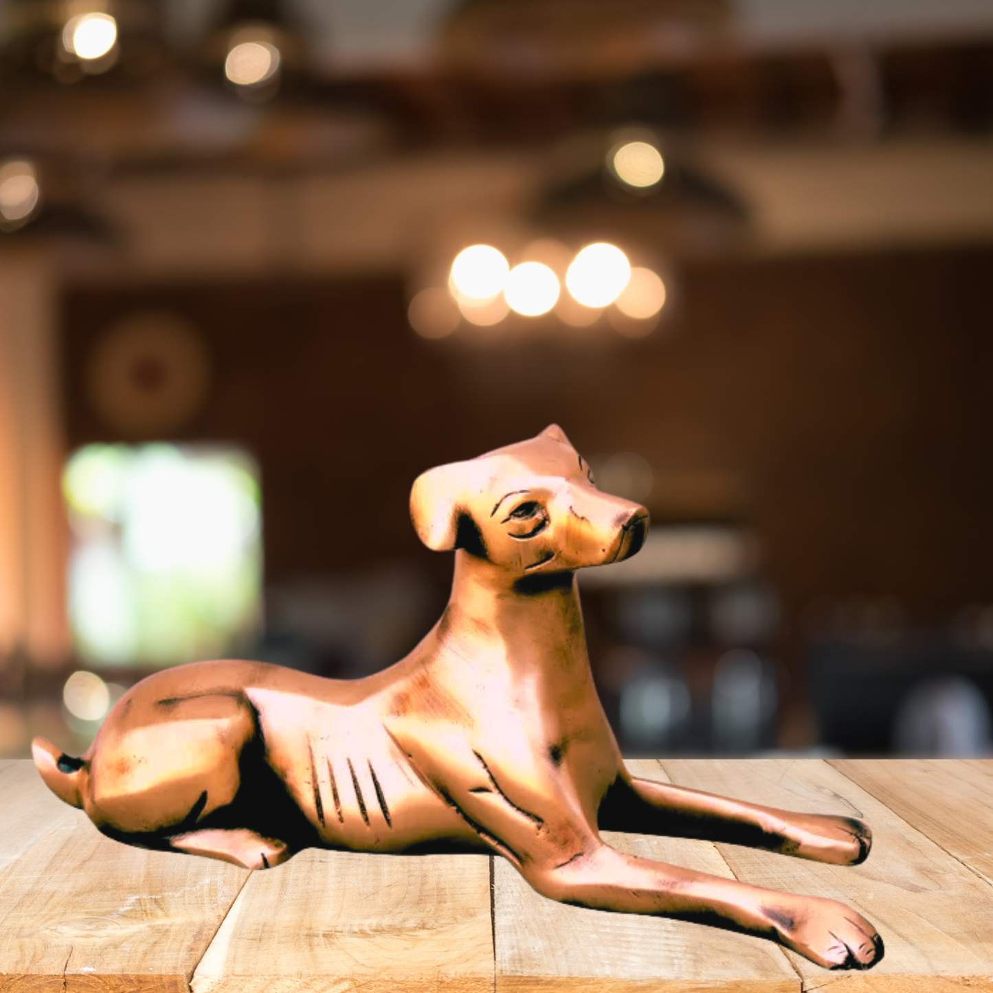 Brass Dog Statue | Brass Antique Dog Statue | Antique Polished Brass Dog Statue | Brass Decorative Dog | Brass Antique Dog Showpiece For Home Living Room | Vintage Brass Dog Figurine