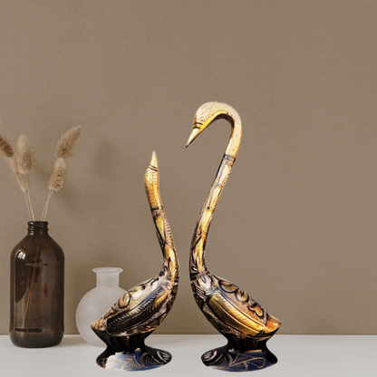 Brass Duck Pair Statue | Pair of Beautiful Deer Figurines in Brass | Brass Deer Pair Statue | Deer Pair Statue -VASTU Brass Premium Finished FigurineBrass Designer Deer Pair Showpiece