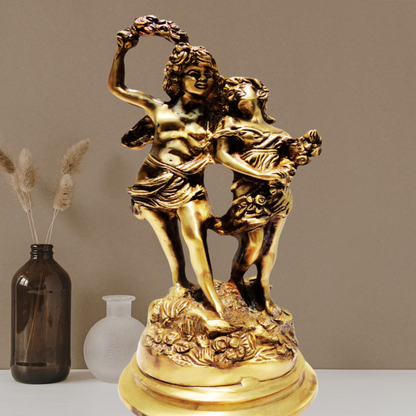 Brass Lady Statue | Brass Antique LadyStatue | Antique Polished Brass Lady Statue | Brass Decorative Lady | Brass Antique Ladyv Showpiece For Home Living Room | Vintage Brass Lady Figurine