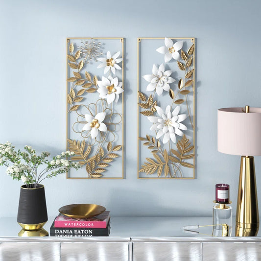 Glam Plants & Flowers Wall Decor on Metal